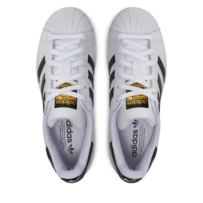 Adidas scarpe superstar j top bianco