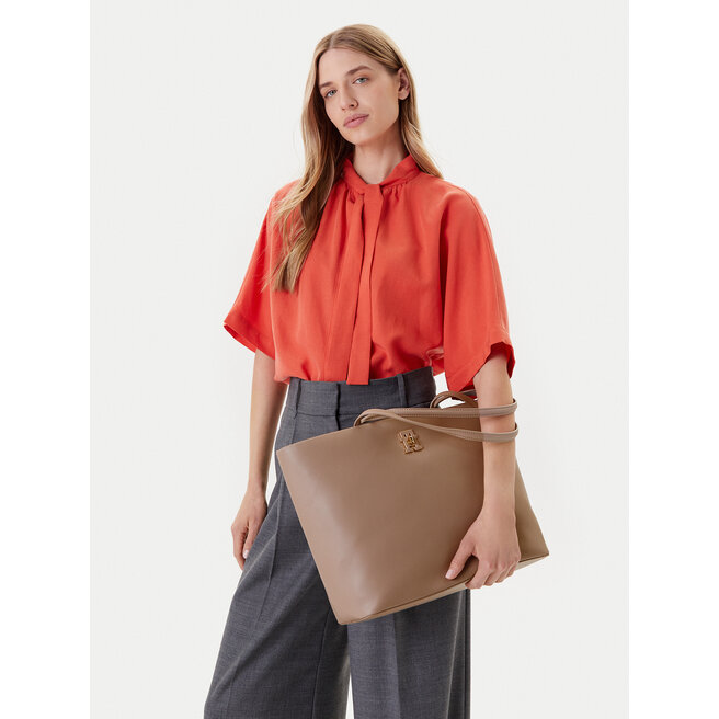 Torebka Tommy Hilfiger Th Modern Tote AW0AW17528 Beżowy -