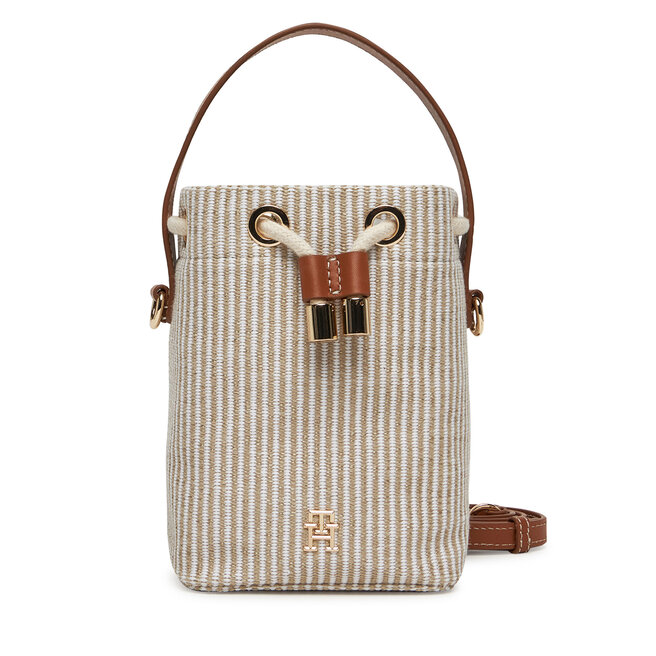 Torebka Tommy Hilfiger Th Premium Beach Le Bucket - Beżowy