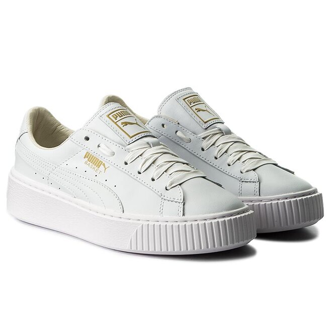 Puma basket platform core white best sale