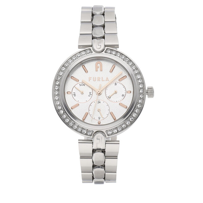 Zegarek Furla Logo Links - Srebrny