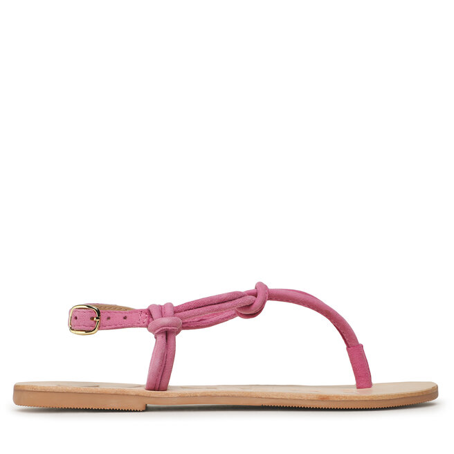 Σανδάλια Manebi Suede Leather Sandals V 1.8 Y0 Bold Pink Knot Thongs