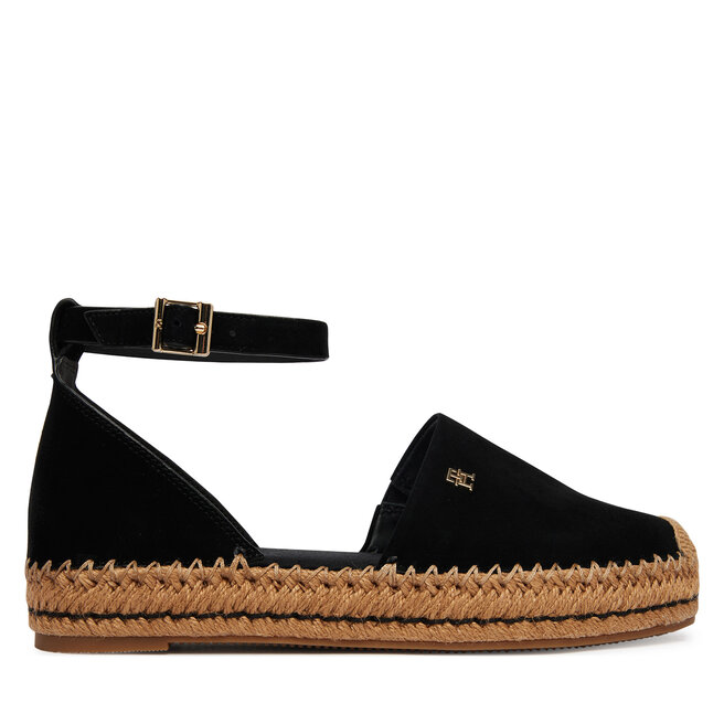 Espadryle Tommy Hilfiger Th Platform Espad Suede Strap FW0FW09144 Czarny - kobiece