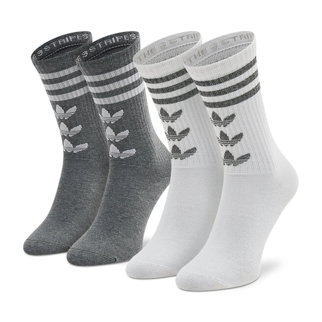 Set di 2 paia di calzini lunghi unisex adidas Trefoil Crew HC9526