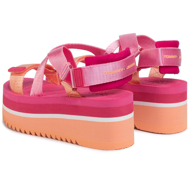 Tommy jeans pop colour flatform sandals women's cheap