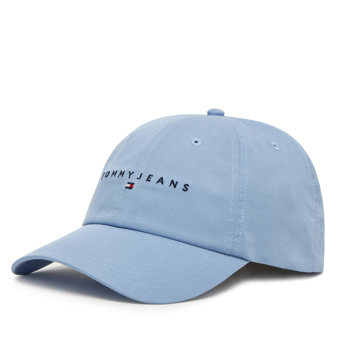 Czapka z daszkiem Tommy Jeans Linear Logo 6 Panel - Błękitny