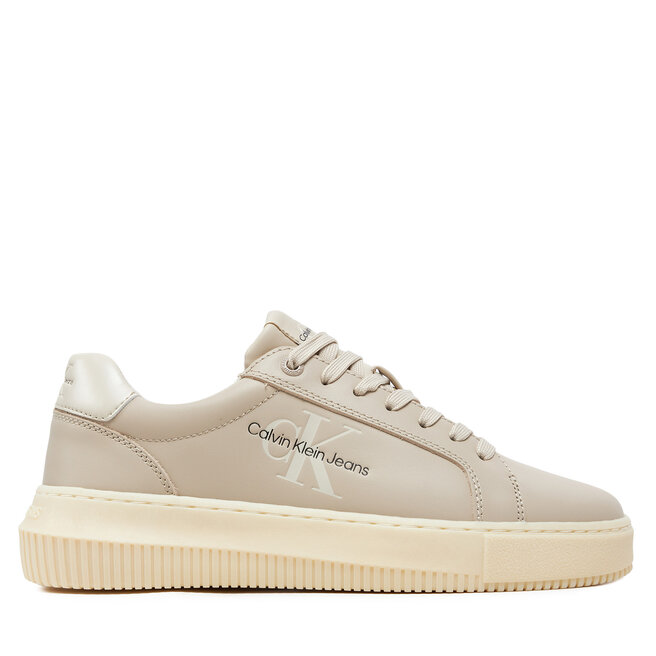 Sneakersy Calvin Klein Jeans Chunky Cupsole Laceup Lth Ml Mtl - Écru