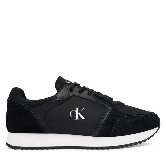 Sneakersy Calvin Klein Jeans Runner Laceup Sock Mg Nylon Mix - Czarny