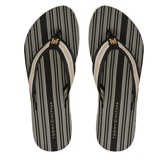 Japonki Tommy Hilfiger Im Th Print Beach Sandal - Czarny