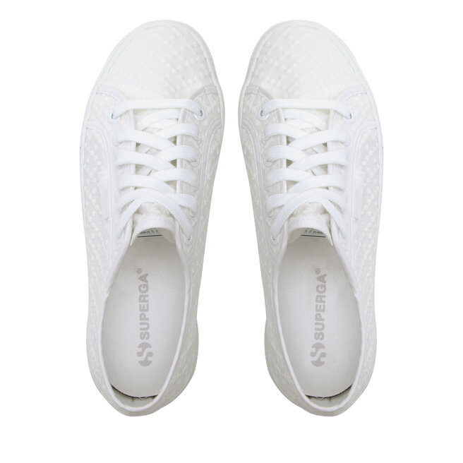 Superga Sneakers aus Stoff Superga Platform MAcrame Rhombus 2740 S2126MW Total White