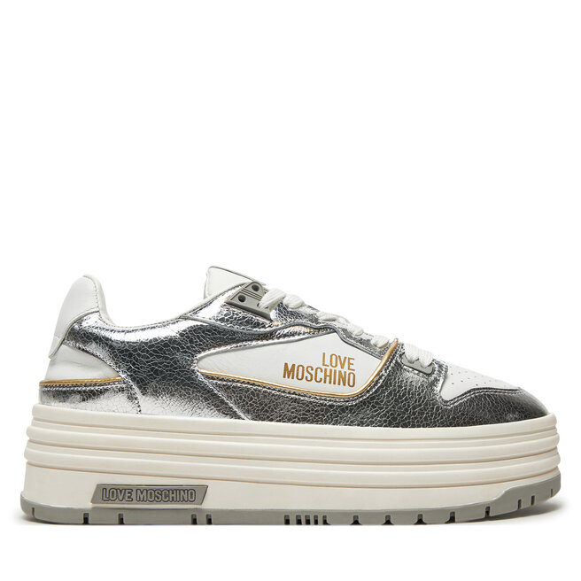 Sneakersy LOVE MOSCHINO - Srebrny