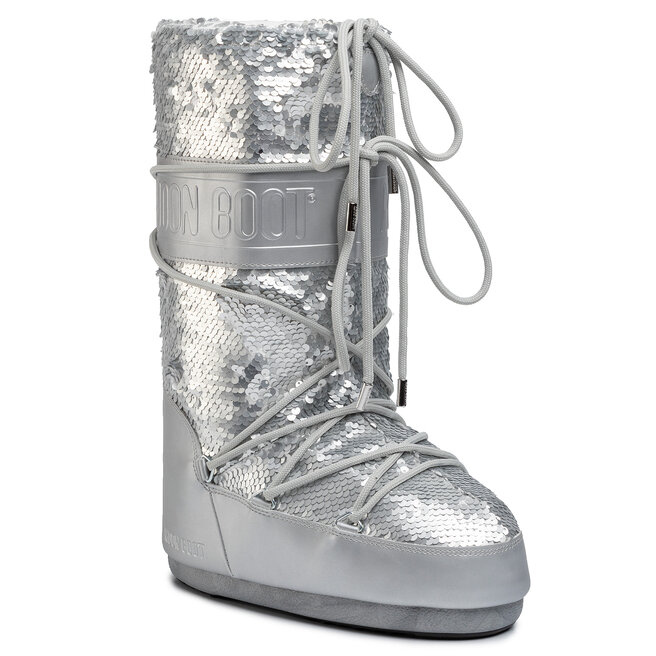 Śniegowce Moon Boot Classic Disco Plus 140253001 Srebrny