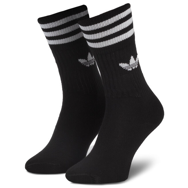 adidas Σετ 3 ζευγάρια ψηλές κάλτσες unisex adidas Solid Crew Sock S21490 Black/White