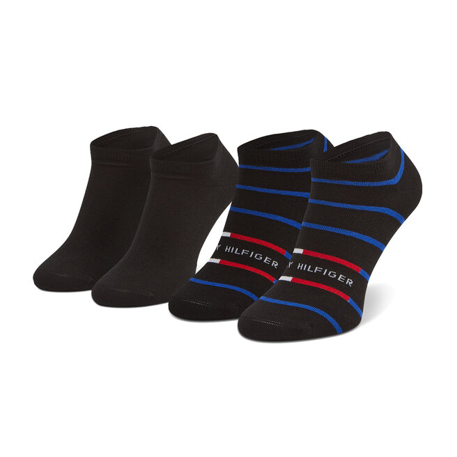 Set de 2 perechi de șosete medii pentru bărbați Tommy Hilfiger 100002211 Black 002 002 imagine noua