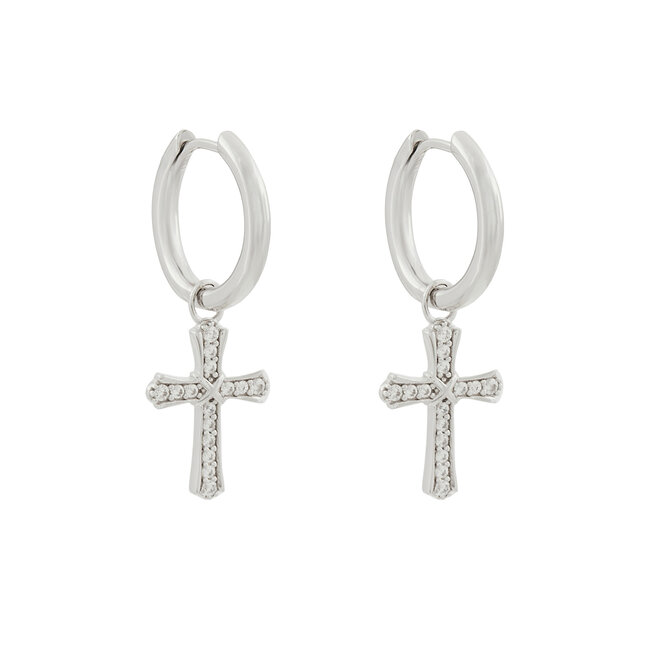 Kolczyki ICED STUFF Sharp Cross - złoto