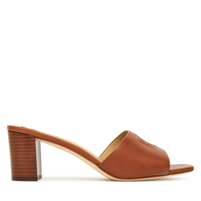 Klapki LAUREN RALPH LAUREN Everley Block-Heel - Brązowy