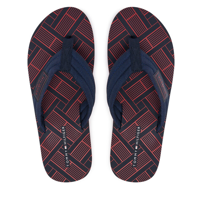 Japonki Tommy Hilfiger Flag Patch Beach FM0FM06004 Granatowy -