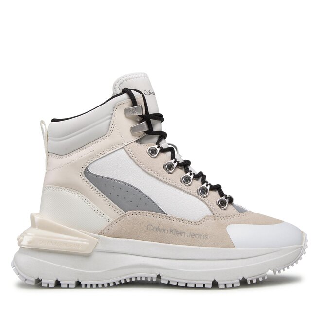 Calvin Klein Jeans Боти Calvin Klein Jeans Chunky Runner Laceup High Su YW0YW00809 Off White/White 0LG
