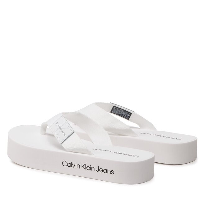 Calvin Klein Jeans Джапанки Calvin Klein Jeans Flatform Flipflop YW0YW00993 White YBR