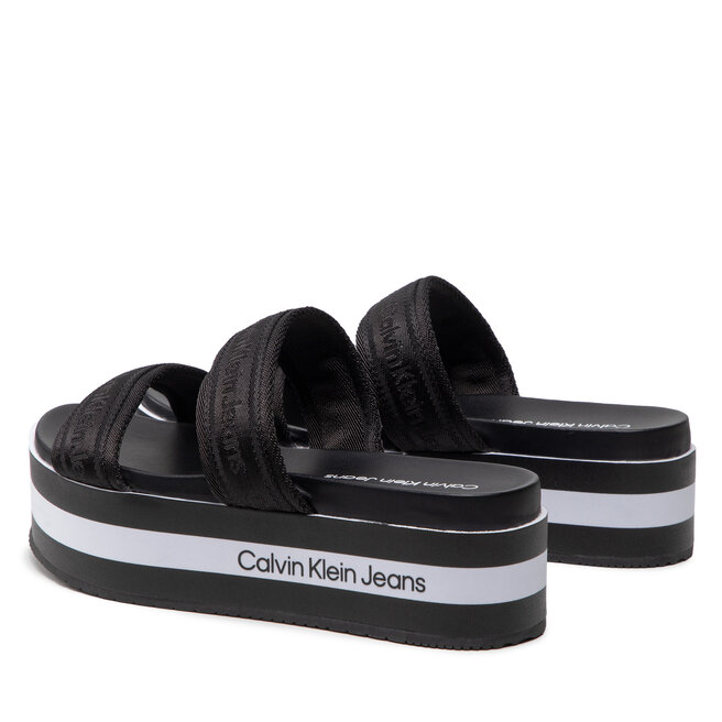 Calvin Klein Jeans Chanclas Calvin Klein Jeans Flatform Sandal Twostraps YW0YW00561 Black BDS