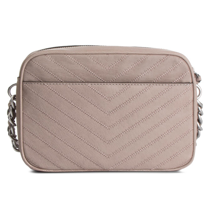 T ska Tory Burch Fleming Distressed Chevron Camera Bag 54275 Taupe