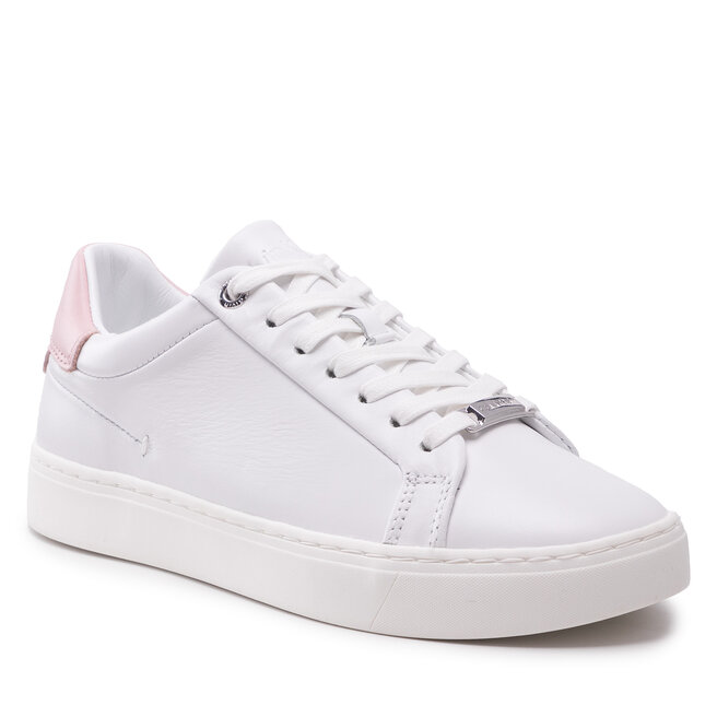 Sneakers Calvin Klein Cupsole Lace Up HW0HW00841 White/Sping Rose 0LB 0LB imagine noua gjx.ro