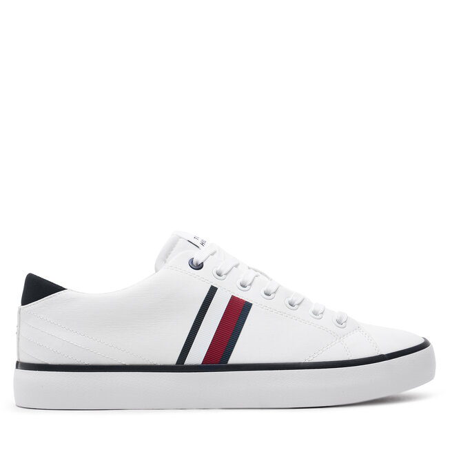 Tenisówki Tommy Hilfiger Th Hi Vulc Low Stripes Mesh - Biały