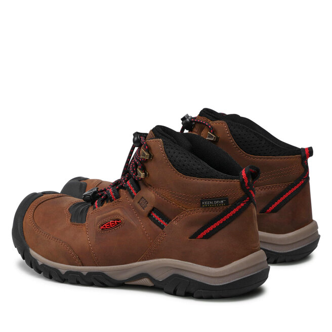 Keen Trekingová obuv Keen Ridge Flex Mid Wp 1025585 Bison/Red Carpet