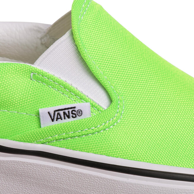 Neon green slip on vans shop