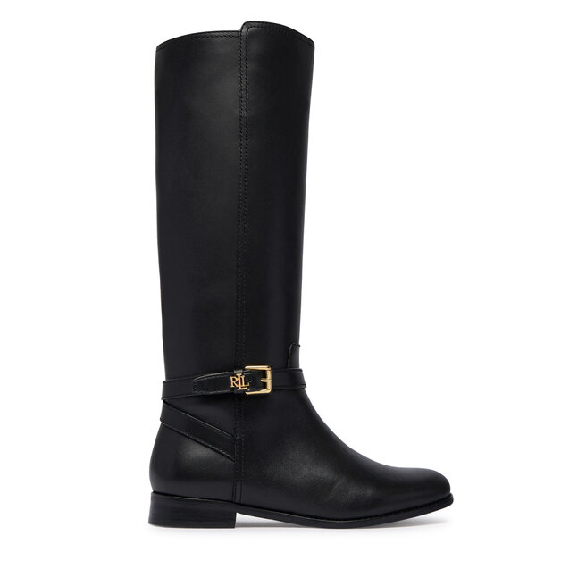 Oficerki LAUREN RALPH LAUREN Brooke II Calfskin Tall Boot 802974383004 Czarny