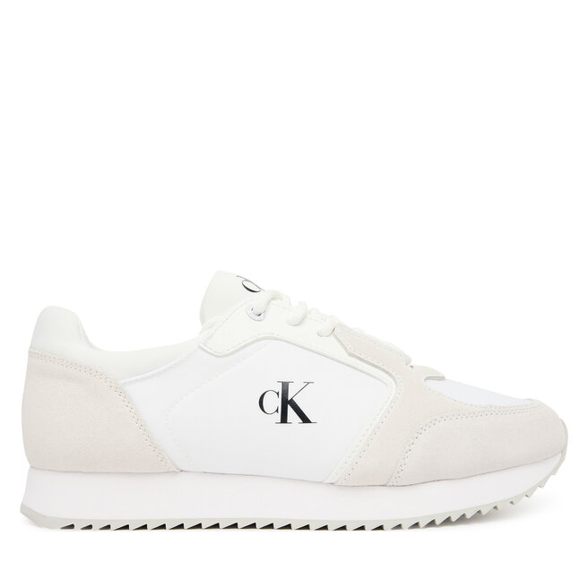 Sneakersy Calvin Klein Jeans Runner Laceup Sock Mg Nylon Mix - Biały