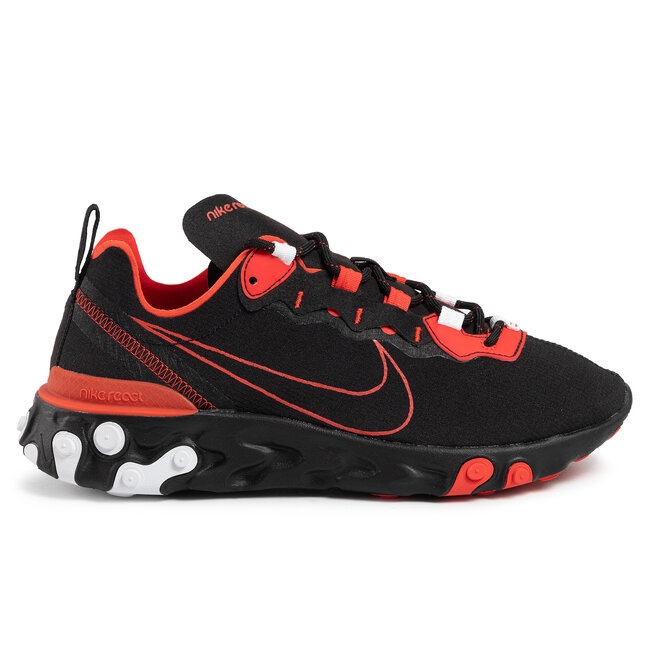 Nike React Element 55 CK9285 001 Black White Habanero Red