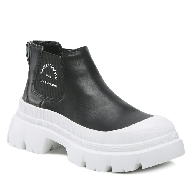 KARL LAGERFELD Chelsea KARL LAGERFELD KL43530 Black Leather w/White