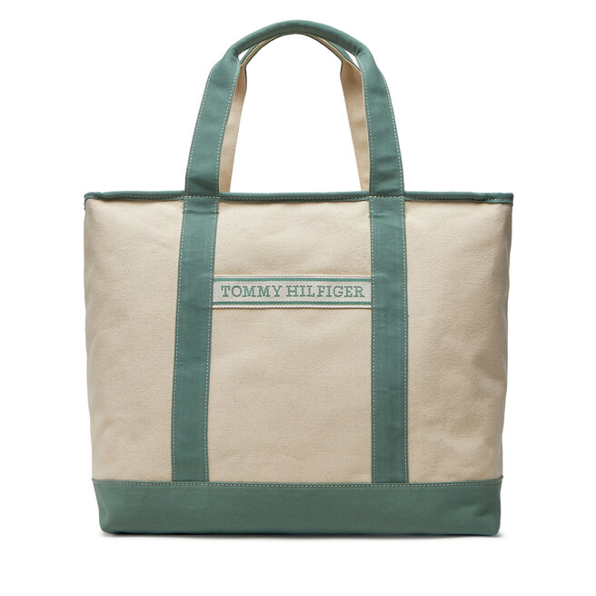 Torebka Tommy Hilfiger Th Summer Canvas Tote - Zielony