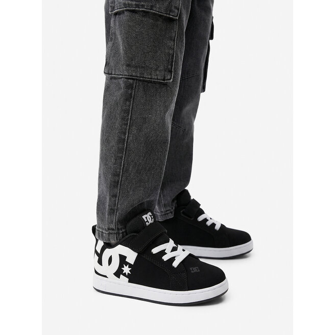 Sneakersy DC Shoes EO-COURT GRAFFIK ELASTIC TODDLER DC02547002 Czarny - chłopięce