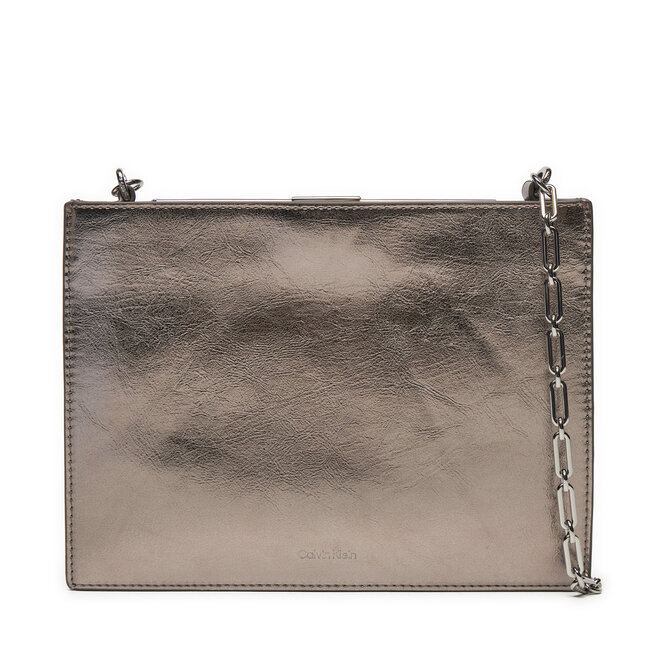 Torebka Calvin Klein Ck Night Square Crossbody_Shiny - Srebrny