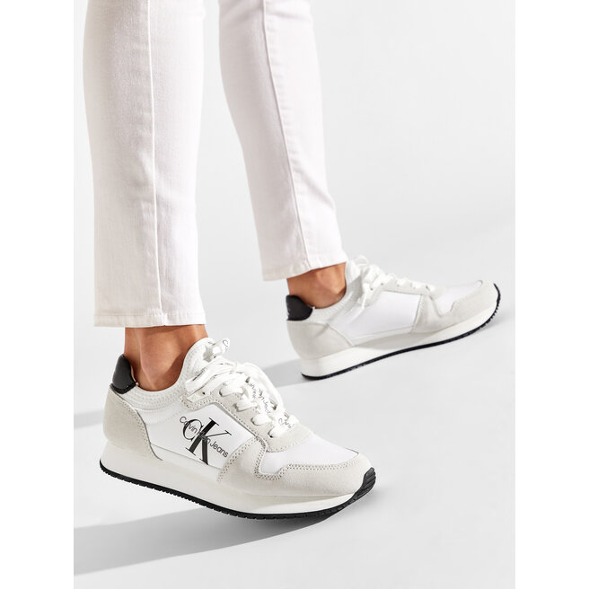 Calvin Klein Jeans Αθλητικά Calvin Klein Jeans Runner Sock Laceup Ny-Lth YW0YW00832 Bright White YAF