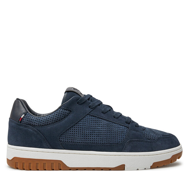 Sneakersy Tommy Hilfiger Th Basket Best Nubuck Mix - Granatowy
