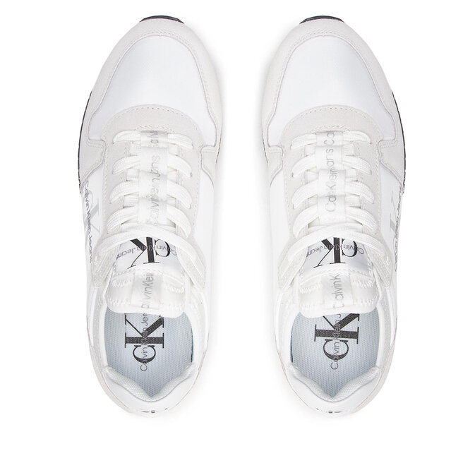 Calvin Klein Jeans Сникърси Calvin Klein Jeans Runner Sock Laceup Ny-Lth Wn YW0YW00840 Bright White YAF