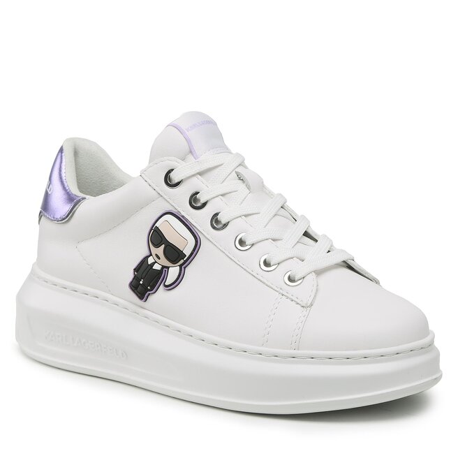 Sneakers KARL LAGERFELD KL62530 White Lthr W/Lilac epantofi-Femei-Pantofi-Sneakerși imagine noua gjx.ro