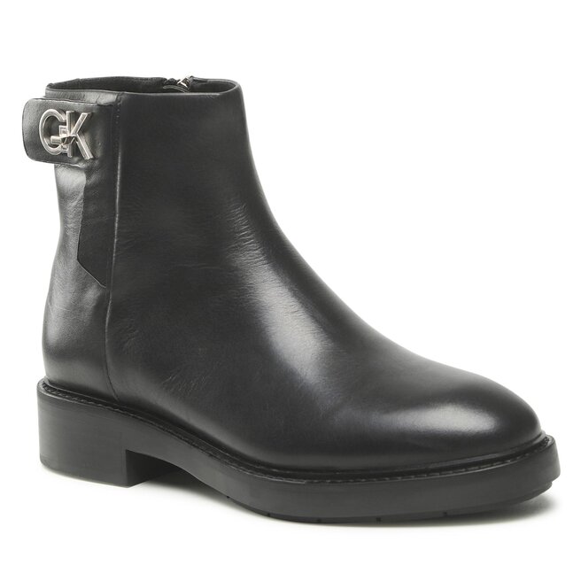Botine Calvin Klein Rubber Sole Ankle Boot HW0HW01258 Ck Black BAX