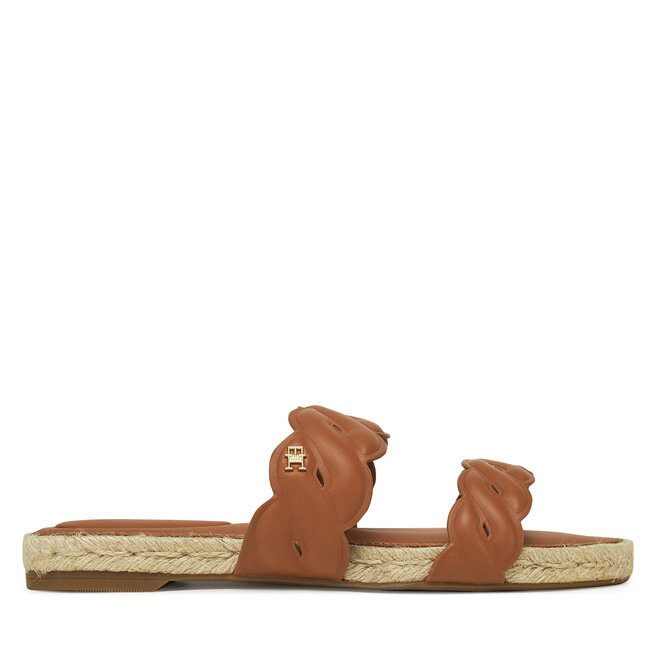 Espadryle Tommy Hilfiger Leather Rope Espadrille Mule - Brązowy