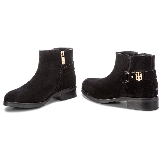 Bottines Tommy Hilfiger Th Buckle Suede Boot FW0FW03129 Black 990