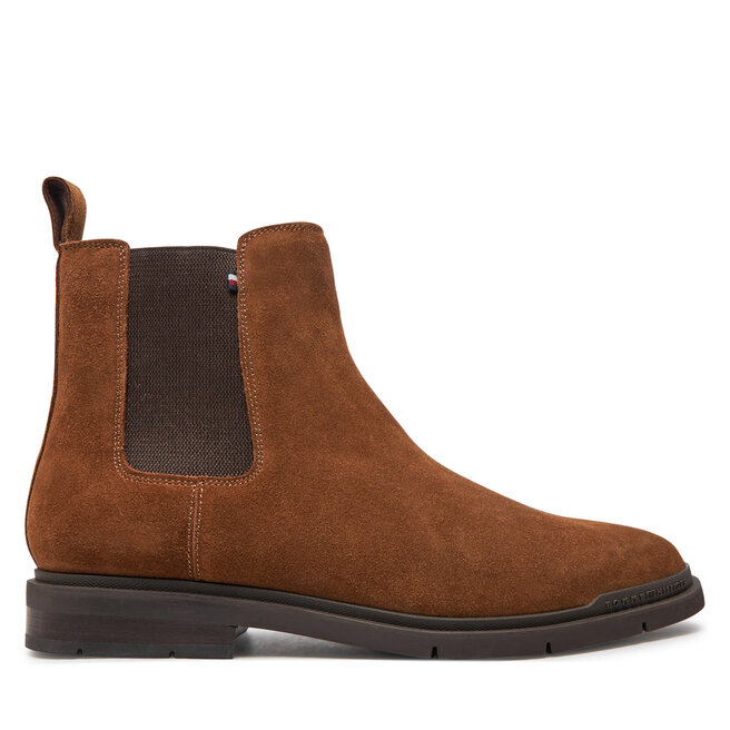 Sztyblety Tommy Hilfiger Flexible Hilfiger Suede Chelsea - Brązowy