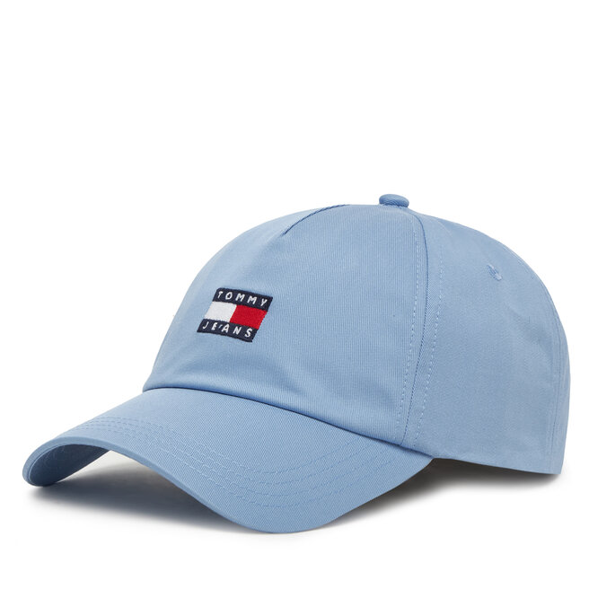 Czapka z daszkiem Tommy Jeans Heritage Core 5 Panel - Błękitny