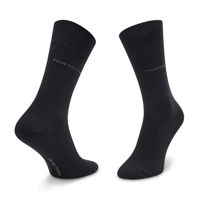 Tom Tailor Súprava 2 párov vysokých pánskych ponožiek Tom Tailor 9002 Black 610