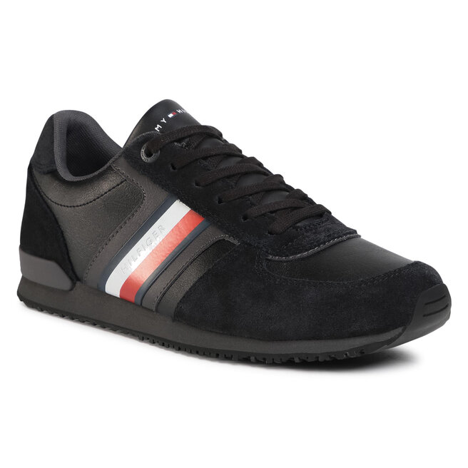 Traveler moustache slide Sneakers Tommy Hilfiger Iconic Mix Runner FM0FM03000 Black BDS •  Www.epantofi.ro