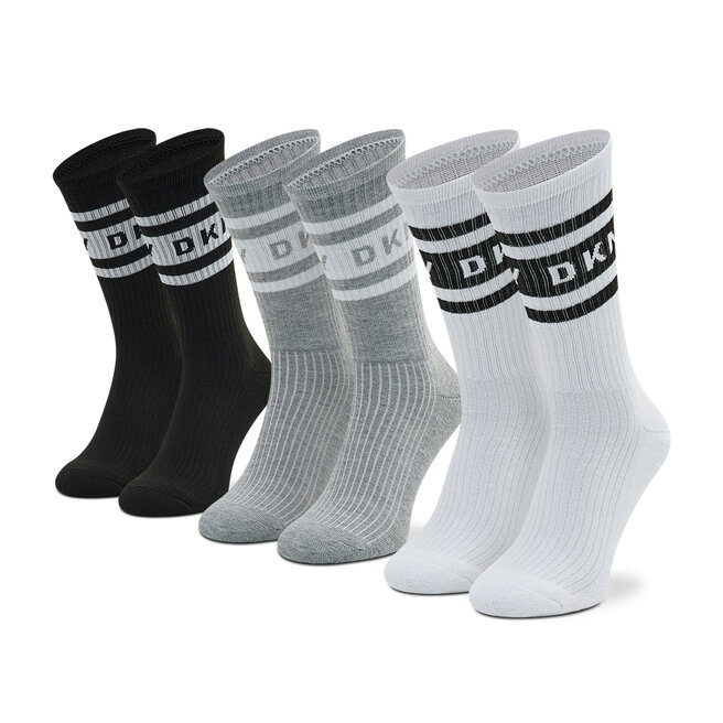 Set de 3 perechi de șosete lungi pentru bărbați DKNY Reed S5_6320_DKY Black/Grey/White