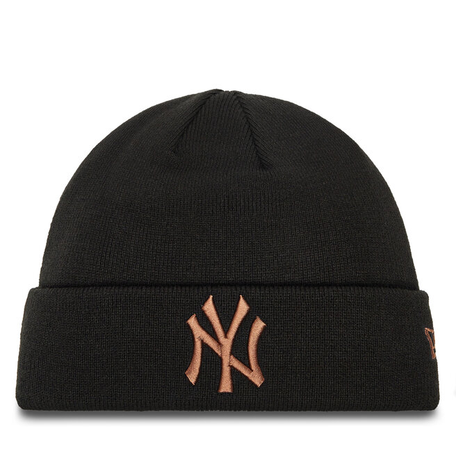 Czapka New Era New York Yankees League Essential Cuff Knit Beanie - Czarny