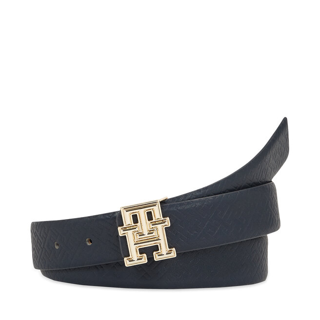 Pasek Damski Tommy Hilfiger Th Logo Bombe Rev 3.0 - Granatowy